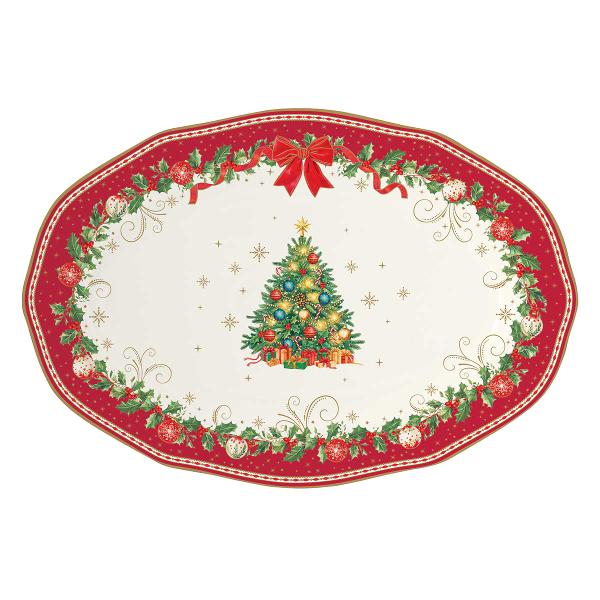 Platou din por&539;elan Easy Life colec&539;ia Christmas Heritage 36 x 25 cm &ndash; R3415CHERTransform&259; masa de s&259;rb&259;toare &icirc;ntr-un decor elegant &537;i plin de magie cu platoul din por&539;elan Easy Life colec&539;ia Christmas Heritage o pies&259; deosebit&259; ce &icirc;mbin&259; rafinamentul por&539;elanului cu frumuse&539;ea motivelor 