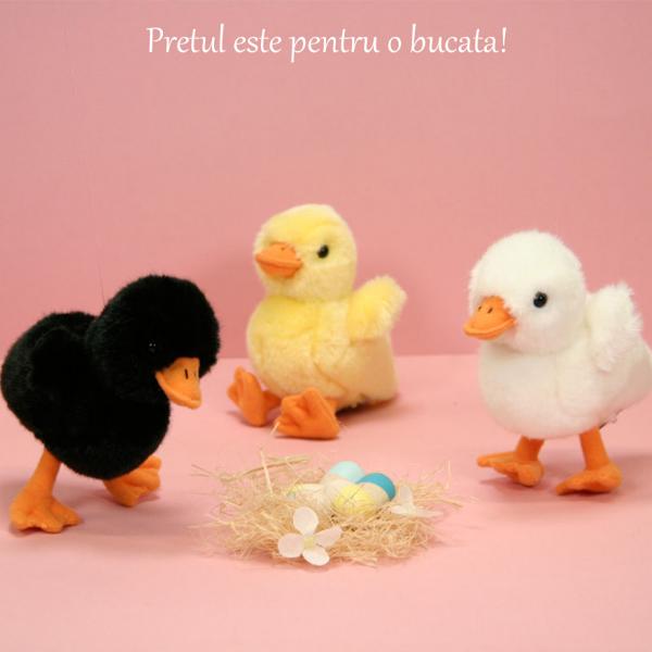 Jucarie din plus Boboc de rata 18 cmO jucarie extrem de iubita de cei mici care abia incep sa exploreze lumea Jucaria boboc de rata are dimensiunea de 18 cm si este adorabila Copiii vor dori din prima secunda sa se joace cu ea Un cadou deosebit un indemn la a studia pasarile de curte fara a intercationa direct cu elePufoasa si detaliat lucrata aceasta&nbsp;jucarie din plus Bobocel&nbsp;de rata&nbsp;da jocului noi valente 