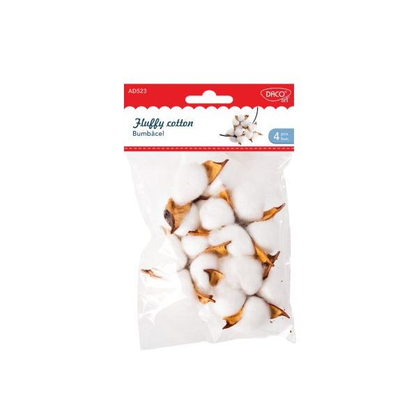 Accesorii Craft DACO &ndash; Bumb&259;cel AD523 este un set decorativ format din 4 buc&259;&539;i de bumb&259;cel textil ideal pentru proiecte handmade &537;i aranjamente cu aspect natural Elementele reproduc fidel forma capsulei de bumbac cu detalii maro la baz&259; &537;i puf alb voluminosCu o dimensiune de 7 cm fiecare pies&259; este potrivit&259; pentru 