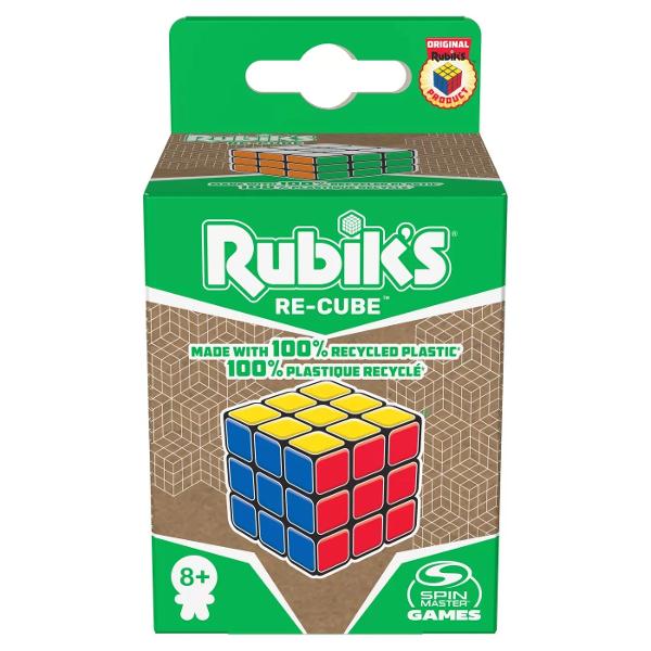Rubik&rsquo;s Re-Cube este puzzle-ul clasic de potrivire a culorilor care poate fi savurat acasa sau in miscare acum realizat din plastic reciclat 100 Re-Cube va este trimis intr-un pachet 100 durabil realizat din carton nealbit Rubik&rsquo;s Re-Cube 3x3 este un puzzle extrem de captivant care ia fascinat pe fanii din intreaga lume de zeci de ani Cubul Rubik are sase laturi diferite fiecare alcatuita din noua patrate colorate Un must-have pentru iubitorii de puzzle-uri scopul este 