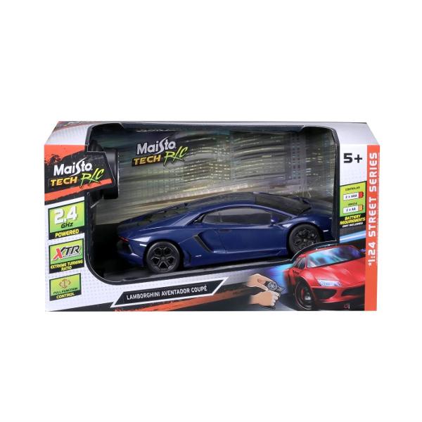 Experimenteaza emotia circuitului cu Lamborghini Aventador Coupe o masinuta RC la scara 124 din seria Street Series Acest model legendar aduce performanta pura si designul inconfundabil Lamborghini direct in mainile tale Admira caroseria sa aerodinamica culoarea vibranta accentuata de detaliile negre contrastante si aripa spate optimizata pentru forta de apasare Bucura-te de control precis si manevrabilitate superioara datorita tehnologiei 24GHz si a XTR Extreme Turning Ratio 