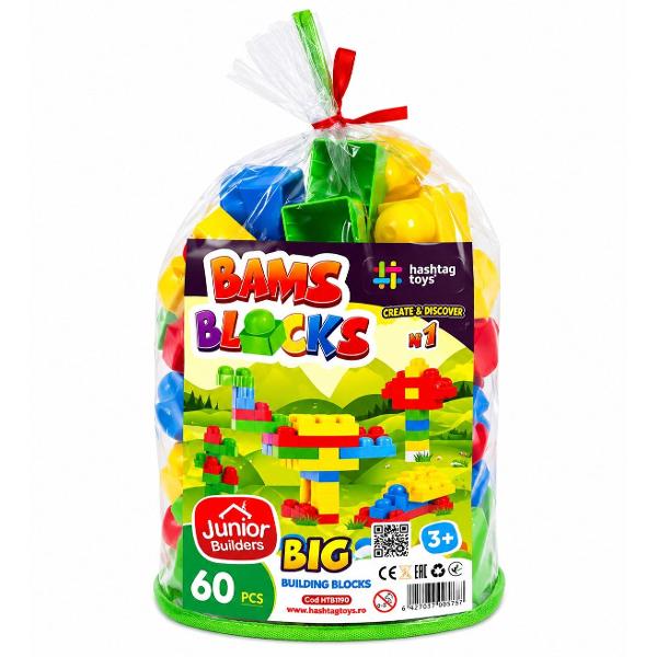 Constructorul &bdquoBAMS BLOCK Nr 1&rdquo este un set colorat format din 60 de piese care ofera copiilor posibilitatea de a descoperi lumea constructiilor a creativitatii si a imaginatiei Datorita pieselor in diferite forme si culori copilul poate construi casute turnuri vehicule animale personaje si multe alte modele originale &Icircn timpul jocului copilul isi dezvolta motricitatea fina coordonarea miscarilor gandirea logica si spatiala atentia rabdarea si 