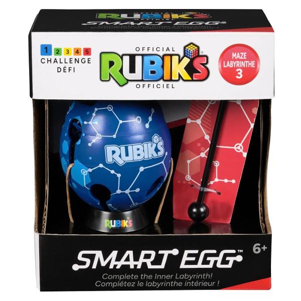 Oul Rubik Inteligent este un joc de logica tip labirint 3D care pune la incercare concentrarea rabdarea si coordonarea Fiecare contine un traseu interior complex iar obiectivul este sa ghidezi tija metalica prin labirint de la intrare pana la iesire fara sa iesi din traseu Nivelurile de dificultate diferite si sunt marcate pe ambalaj astfel incat jucatorii pot alege provocarea potrivita sau pot colecta mai multe variante pentru un grad crescut de complexitate Designul este compact si 