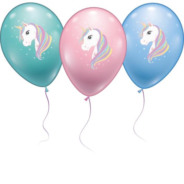 Set 6 baloane unicorn-85 cm-culori delicateCircumferinta baloanelor dupa umflare 85 cm-pot fi umflate si cu heliuBaloane nu sunt umflate