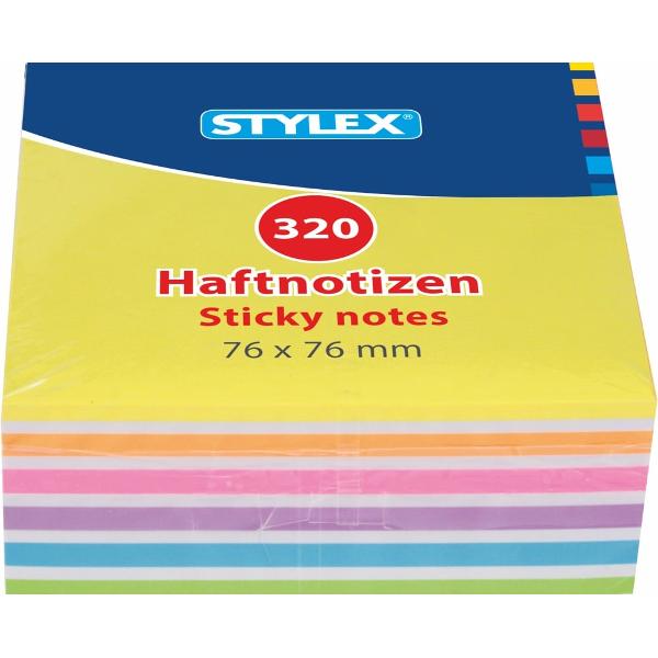 Notes autoadeziv 76x76 mm 320 file neon 320 pagini in 6 culori fluorescente puternice cu banda autoadeziva in partea superioaraIdeal pentru a scrie mesaje-atat acasa cat si la birouProdus de STYLEX-Germania