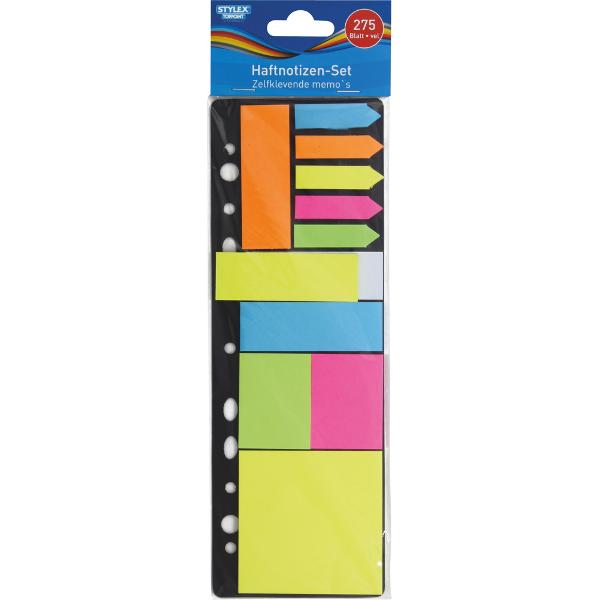 Set sticky notesuri autoadezive-275 bucati -material hârtie -11 tipuri diferite x 25 coli