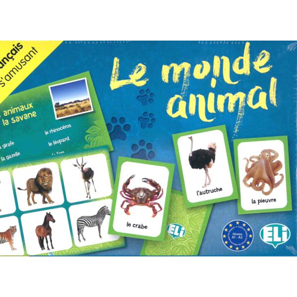 Niveau A1-A2Le monde animal est un jeu de cartes où les joueurs doivent reconnaître nommer et obtenir le plus grand nombre danimaux possible divisés en catégories On peut utiliser les cartes et les fiches pour jouer au loto et à dautres jeux de groupe pour faciliter lapprentissage le renforcement et lusage correct du lexique et des structures linguistiques de base de la langue françaiseLe jeu comprend• 66 cartes 