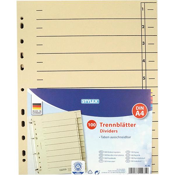 Separatoare TOP A4 carton 100 set galben 42935 Separatoare A4  din carton galben-100 bucatiset