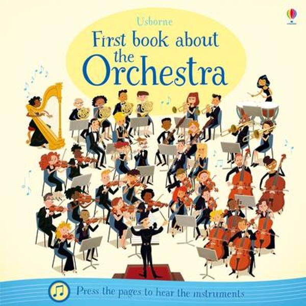 Young children can discover the magic of the orchestra with this sound book Each page has an embedded button to press to hear instruments from brass to drums as well as the whole orchestra playing together There are snippets of information about each instrument and a QR link to listen to the complete piece of music online