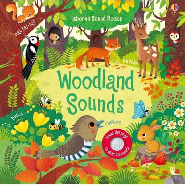 Little children will love hearing the woods come to life as they press the pages of this enchanting book and hear cuckoos and woodpeckers rustling leaves and rippling streams The colourful pages show birds in the treetops animals playing beside a river and more with simple text beautiful illustrations and cut-out shapes to discover 