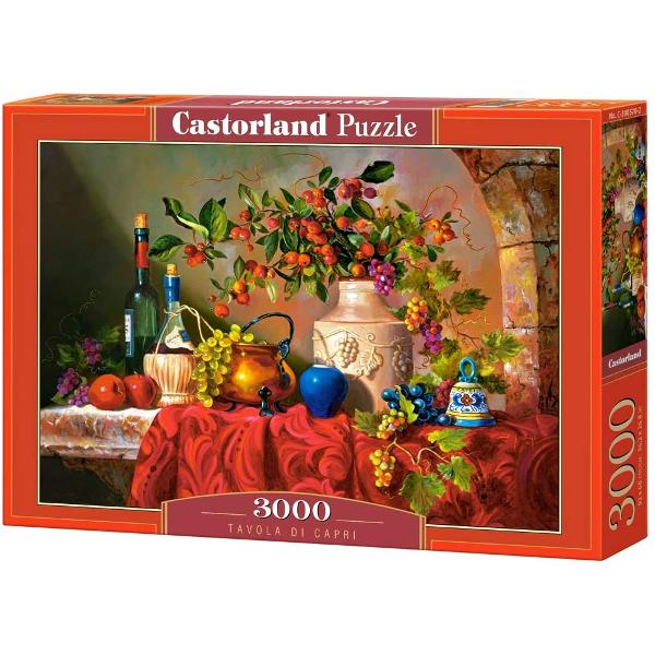 Puzzle de 3000 de piese cu Tavola di Capri Cutia are dimensiunile de 38×265×5 cm iar puzzle-ul are 92×68 cm Recomandat celor cu vârste de peste 9 ani