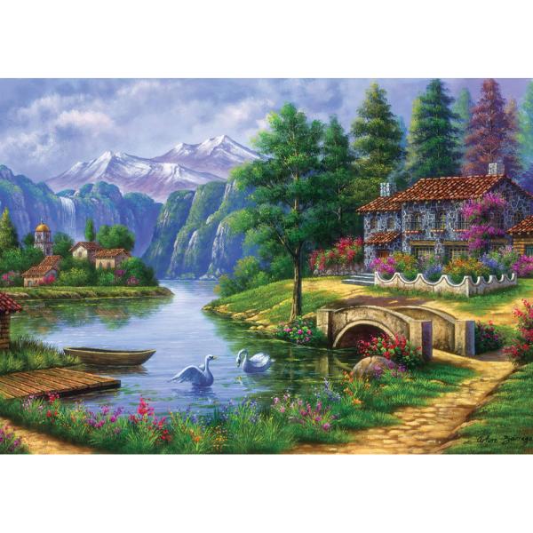 Puzzle 1500 piese - Village By LakePrin acest superb puzzle 1500 piese Village By Lake pasesti in taramul hobby-ului Mai mult daca ai o problema si vrei sa gasesti o rezolvare rapida primul pas este relaxarea Puzzle-ul ajuta la rezolvarea problemelor Cum Prin relaxare concentrare pe o tema care nu are nici o legatura cu subiectul tau si prin construirea de noi retele neuronale cand te concentrezi in sortarea si potrivirea 