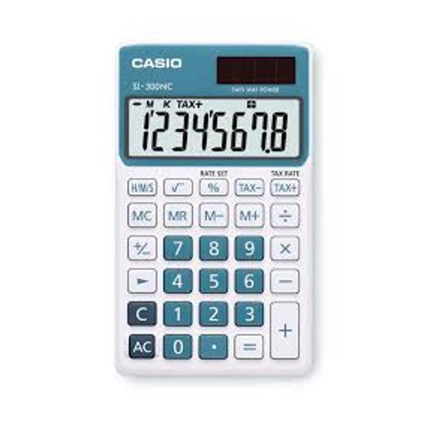                         Marca Casio        Culoare Albastru        Tip Calculator  De buzunar        Numar digits 8        Numar taste 29        