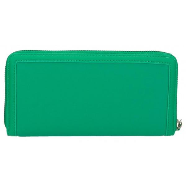 Portofel dama protectie RFID Pepe Jeans Aina verde - culoare verde compartiment special pentru bacnote carduri dimensiune 195x10x2 cm material piele sintetica multiple compartimente  sistem protectie card sloturi card inchidere cu fermoar