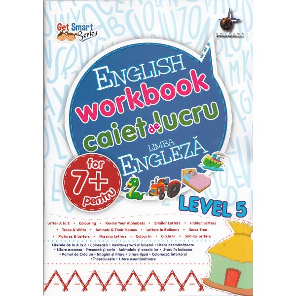 In aceasta serie de manuale de limba engleza ne axam pe cunostintele de gramatica de baza ale copilului Caietul de exercitii de limba engleza pentru copiii in varsta de 7 ani contine activitati bazate pe cunostintele copilului despre punctuatie prepozitii sintagme etc Prin intermediul acestui caiet copiii de 7 ani vor reusi sa se familiarizeze cu gramatica de baza si practice diferite tipuri de activitati bazate pe aceasta  br 