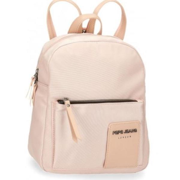 Rucsac Pepe Jeans Mia roz - culoare roz material poliester  piele ecologica dimensiune 24x28x10 cm 1 compartiment capacitate 6 litri bretele sunt ajustabile pentru o purtare confortabila 3 buzunare interioare pentru depozitare accesorii si gadgeturi 1 buzunar frontal pentru acces usor la accesorii si gadgeturi rucsacul poate fi transportata in mana de maner sau  in spate cu ajutorul bretelelor sau  adaptat la manerul telescopic al trolerului cu ajutorul benzii 