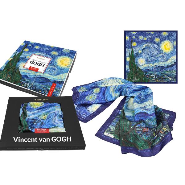Esarfa Van Gogh noapte instelata 90x90cm 0239021
