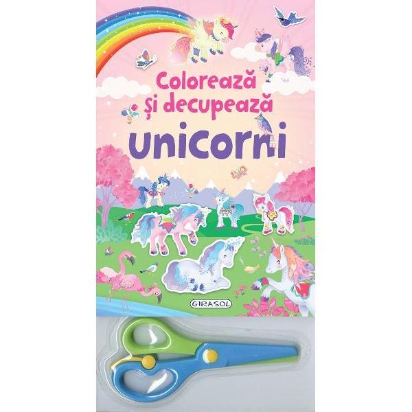 Coloreaza cum doresti tu unicornii din cele 12 pagini ale acestui bloc si apoi decupeaza-i cu ajutorul foarfecei incluse