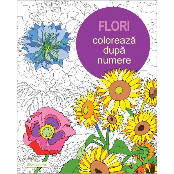 De la campuri stralucitoare de lalele la gradini frumoase si buchete elegante aceasta minunata colectie de imagini de colorat dupa numere omagiaza frumusetea florilor din toata lumea Fiecare spatiu este numerotat pentru ca folosind culoarea potrivita sa creezi o imagine completa cu care te vei mandri