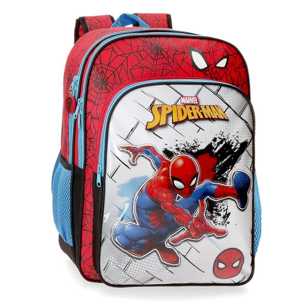 Ghiozdan scoala 42 cm Spiderman Red - bretele ajustabile  ergonomice culoare multicolor cu imprimeu personaj Spiderman 2 compartimente dimensiune 32x42x15 cm material poliester 1 buzunar frontal maner superior 2 buzunare laterale inchidere cu fermoar  Las&259;-l pe Spiderman s&259;-&539;i înso&539;easc&259; copilul în zilele de &537;coal&259; sau în excursii cu aceast&259; colec&539;ie de ghiozdane genti &537;i valize Marvel Ghiozdane pentru 