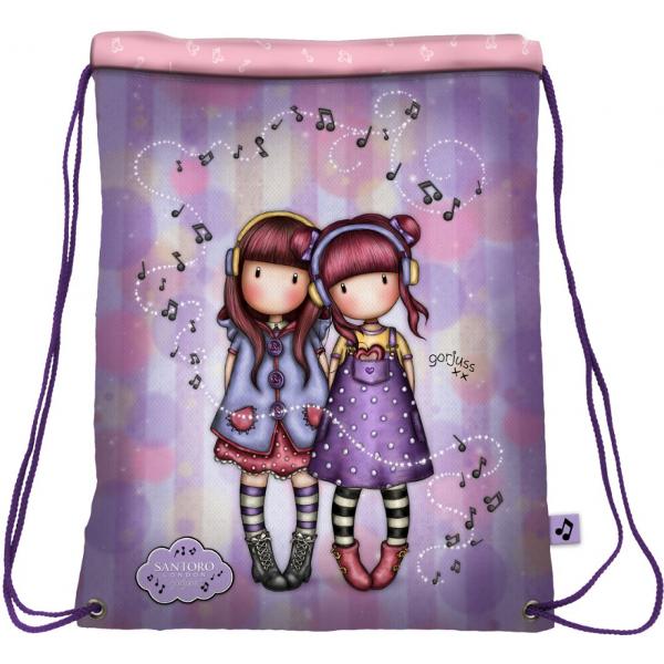 Saculet cu snur Gorjuss Melodies The DuetAnul acesta venim cu noi colectii&nbsp;Santoro Gorjuss&nbsp;Saculetul cu snur Gorjuss Melodies The Duet&nbsp;este practic si util atat in zilele in care este necesar echipamentul sportiv la scoala sau sala de fitness cat si in lungile plimbari prin parcSaculetul cu snur Gorjuss Melodies The Duet&nbsp;este captusit in interior in deja celebrele dungi monocrome 