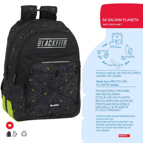 Rucsac scoala dublu BlackFit8 TopographyAlege si tu din cele 500 modele de rucsac pe cel care crezi ca ti se potriveste Este o aleger usoara pentru ca rucsacurile noastre sunt de incredere te poti baza pe ele sunt rezistente cu un design placut bine compartimentate cu elemente suplimentare de rezistenta in culori atractive Modele pentru baieti dinamici sportivi gata de actiuneGhiozdanul dublu 