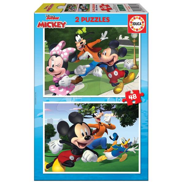Puzzle-ul pentru copii Mickey&Friends de la produc&259;torul spaniol Educa este cadoul ideal pentru to&539;i copila&537;ii de la vârsta de 4 ani Pachetul con&539;ine 2x48 de piese care formeaz&259; dou&259; imagini diferite cu personajele animate populare ale lui Mickey Mouse &537;i ale prietenilor s&259;i Puzzle-urile sunt realizate din carton de calitate iar piesele sunt pu&539;in mai mari 