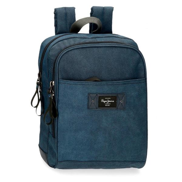  Rucsac laptop cu capacitate 11 litri culoare albastru bretele sunt ajustabile pentru o purtare confortabila si ergonomice compartiment special pentru laptop tableta 2 compartimente pentru a mentine bagajele organizate dimensiune 27x36x12 cm material bumbac  piele ecologica rucsacul poate fi transportata in mana de maner sau in spate cu ajutorul bretelelor sau adaptat la manerul telescopic al trolerului cu ajutorul benzii adaptabile 2 buzunare interioare pentru depozitare 