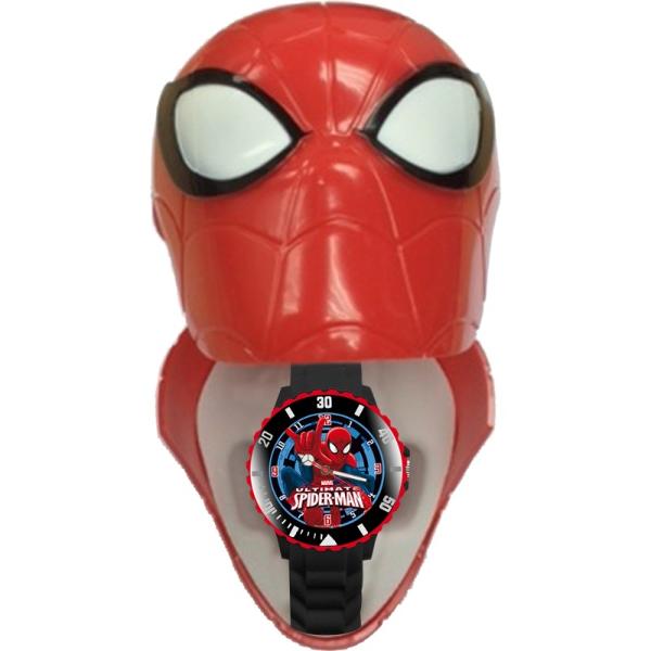 Ceas pentru copii digital in cutie 3D Spiderman de culoare rosie decorat cu personajul Spiderman Ceasul este ambalat intr-o cutie 3D care poate fi folosita ca si pusculita sau cutie pentru depozitare