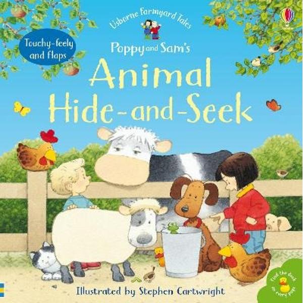 With flaps to lift and furry and textured patches to explore young children will love joining Poppy and Sam playing hide-and-seek on the farm Lift the sturdy flaps to discover Daisy the cow hiding in the barn Curly the pig in the pigsty and all the other animal friends - but where are Poppy and Sam A lovely new edition of an Usborne classic