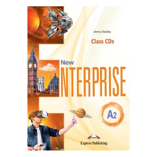 DENUMIRE NEW ENTERPRISE A2AUDIO CD LA MANUAL  SET DE 3 CD-URI ISBN 978-1-4715-6975-3 New Enterprise is a course for young adult and adult learners of English at CEFR Levels A1 - B2 The series maintains and enriches the original approach adding a variety of new features to meet the demands of todays adultsKey Features12 theme-based unitsVariety of reading texts accompanied by videos 