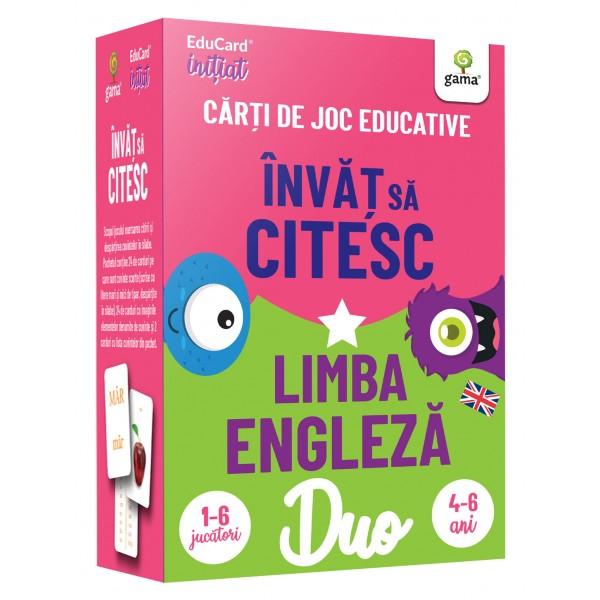 Pachetul con&539;ine Educard Ini&539;iat Înv&259;&539; s&259; citesc &537;i Educard Junior Plus Limba Englez&259; Pachetul Înv&259;&539; s&259; citesc con&539;ine24 de carduri cu cuvinte scurte scrise cu litere mari &537;i mici de tipar;24 de carduri cu imaginile elementelor denumite de cuvinte;2 carduri cu lista cuvintelor din pachetJocurile propuse urm&259;resc încurajarea copiilor s&259; 