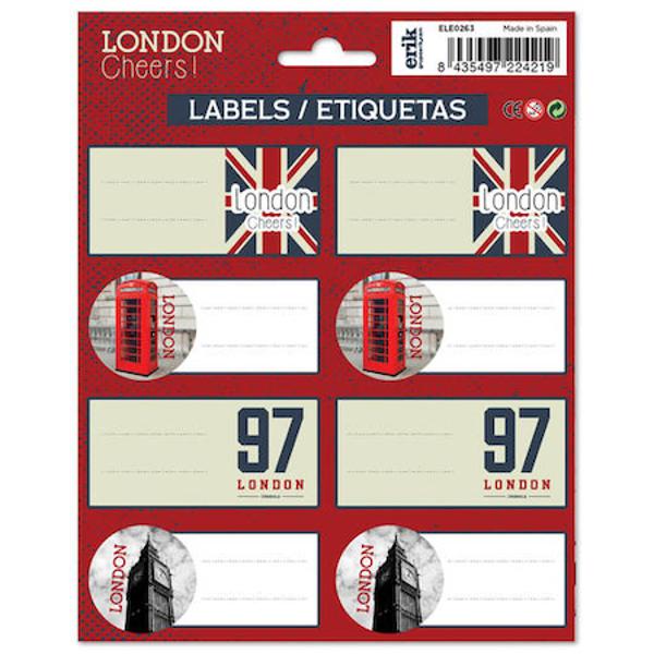 Set 16 etichete autodezive London Cheers  8x4 cm pentru caiete agende calendareUn produs perfect pentru a personaliza carti caiete agende sau calendare; este format din 16 autocolante de 8x4 Realizate din materiale de inalta calitate cu un design modern si la moda sunt ideale pentru orice suprafata; este ideal pentru orice suprafata; licenta oficiala cu grupul ErikDimensiunile etichetelor sunt de 8x4 cm; acestea sunt distribuite in 2 foi dreptunghiulare cu cate 8 