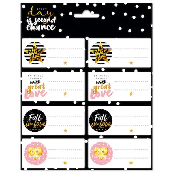 Set 16 etichete autodezive Glitter Stars  8x4 cm pentru caiete agende calendareUn produs perfect pentru a personaliza carti caiete agende sau calendare; este format din 16 autocolante de 8x4 Realizate din materiale de inalta calitate cu un design modern si la moda sunt ideale pentru orice suprafata; este ideal pentru orice suprafata; licenta oficiala cu grupul ErikDimensiunile etichetelor sunt de 8x4 cm; acestea sunt distribuite in 2 foi dreptunghiulare cu cate 8 