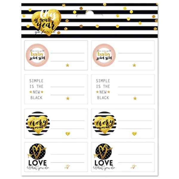 Set 16 etichete autodezive Glitter 8x4 cm pentru caiete agende calendareUn produs perfect pentru a personaliza carti caiete agende sau calendare; este format din 16 autocolante de 8x4 Realizate din materiale de inalta calitate cu un design modern si la moda sunt ideale pentru orice suprafata; este ideal pentru orice suprafata; licenta oficiala cu grupul ErikDimensiunile etichetelor sunt de 8x4 cm; acestea sunt distribuite in 2 foi dreptunghiulare cu cate 8 etichete 