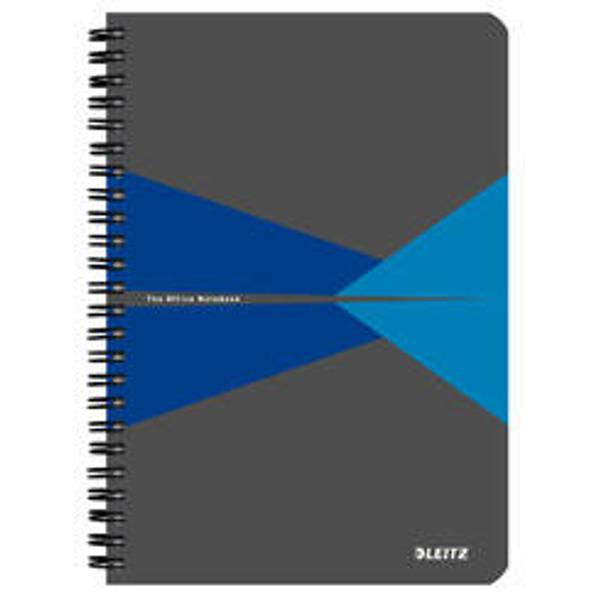 Caiet A5 matematica 90 de file hartie premium 90 g cu spira albastru Leitz Office 44980035