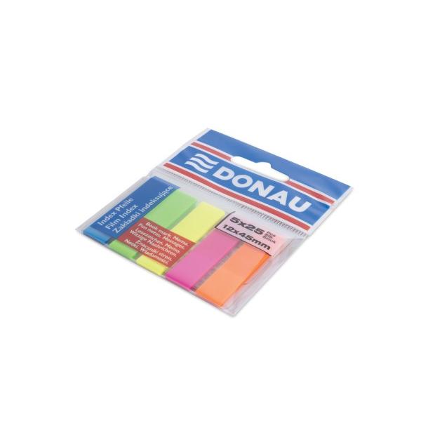 Index de plastic  12x45 mm 5 culori x 25 file cu banda autoadeziva in partea superioaraIdeal pentru a marca diverse pagini se poate repozitiona si se poate scrie pe suprafata de plastic