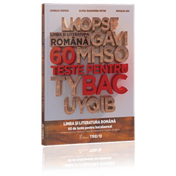 Culegerea de teste pentru bacalaureat destinate pregatirii examenului scris la limba si literatura româna pune la dispozitia elevilor de clasa a XII-a si a profesorilor care îi pregatesc 30 de variante pentru profilul real si 30 de variante pentru profilul umanist Gruparea testelor în functie de genul literar propusa prin intermediul textului suport de la subiectul I sugereaza o modalitate de organizare a programului 