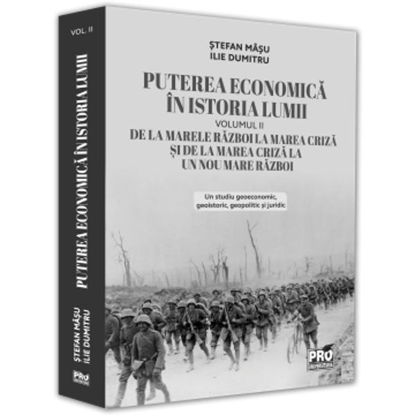 Volumul al doilea al ciclului „Puterea economic&259; în istoria lumii” con&355;ine o cercetare multidisciplinar&259; - economic&259; geoistoric&259; geopolitic&259; &351;i juridic&259; - asupra perioadei 1914-1939 în care omenirea a cunoscut evolu&539;ii tensiuni &537;i conflicte de asemenea densitate &537;i intensitate încât au marcat definitiv istoria lumii generând evenimente &351;i prefaceri ale c&259;ror urm&259;ri &351;i 