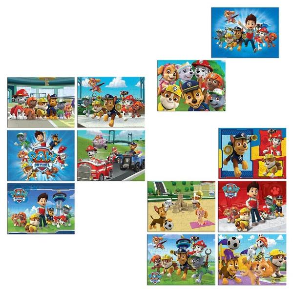 12 puzzle-uri Patrula Catelusilor intr-o cutiePuzzle-urile sunt diferite dimensiuni si includ personajele preferate ca Chase Marshall RubbleZuma SkyePiesele sunt solide si ideale pentru mainile micute ale copilasilorAcest set de puzzle-uri te va tine prins in universul Patrulei CatelusilorFiecare imagine reprezinta o actiune din misiunile lor de salvareIn cutie sunt incluse puzzle-uri astfel 2 x 100 piese 5 x 24 piese 5 x 48 piese