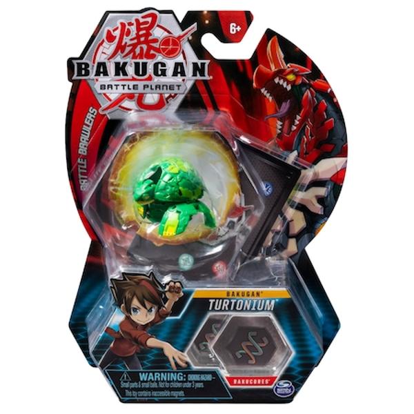 Ai ce trebuie pentru a fi maestrul Bakugan suprem Atunci infrunta-ti prietenii cu propriul tau Bakugan Rostogoleste-l pe Baku-placile de metal incluse pentru a-l vedea cum se transforma cu Baku-actiunea de deschidere intr-o clipa Descopera cei mai puternici Bakugani dintr-o colectie foarte numeroasa sute de modele Cati Bakugani ai in echipa si cat de mare va fi colectia ta In acest pachet poti gasi personajul Turtonium impreuna cu 2 cartonase Turtonium si 2 placi 