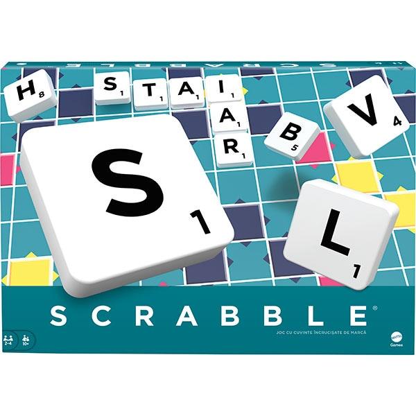 JOC DE SOCIETATE MATTEL SCRABBLE ORIGINAL MTY9622 8 ANI 2 - 4 JUCATORIScrabble este jocul de cuvinte numarul 1 in lume Jocul consta in crearea de cuvinte intercalate pe tabla de Scrabble cu ajutorul jetoanelor cu litere si ajungand la diverse scoruriObiectivul jocului este de a obtine scorul cel mai mare Fiecare jucator concureaza folosindu-si jetoanele in combinatii si zone care sa valorifice cat mai mult valorile literelor si patratele premium de pe 
