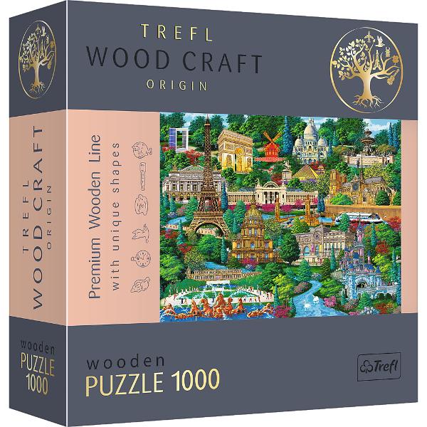 Esti un pasionat de puzzle-uri Puzzle-urile din lemn WOOD CRAFT de la Trefl au fost create doar pentru tine Folosind formatul unic de puzzle si figurile puzzle originale asamblati setul uzzle-urile din lemn cu forme neregulate sunt o alternativa ideala la puzzle-urile traditionale Setul este format din 1000 de elemente printre care au fost ascunse pana la 100 de piese de puzzle in diferite forme Gasirea lor este o mare distractie suplimentara Fiecare piesa de puzzle are un model decorativ 