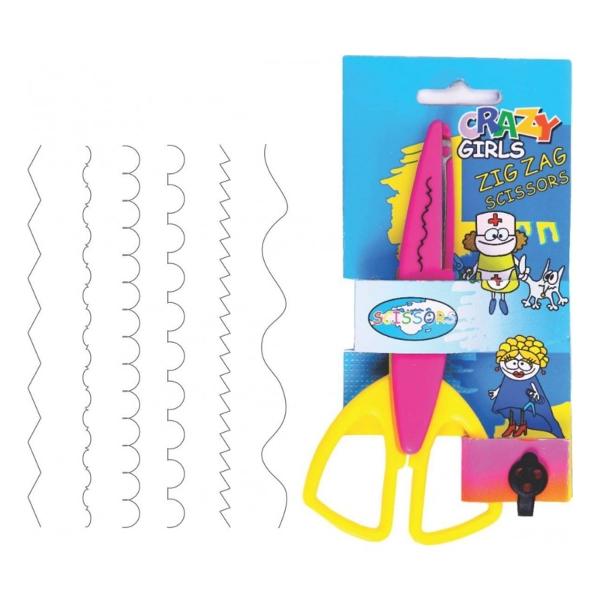 Foarfec&259; pentru t&259;ieri decorative cu mâner din plastic &537;i lame din metalModelul decorativ al lamei foarfecelor permite realizarea unor borduri sau a unor margini dantelateIndicat&259; pentru hârtie carton foaie cauciucat&259; plastic foi&539;&259; metalic&259;