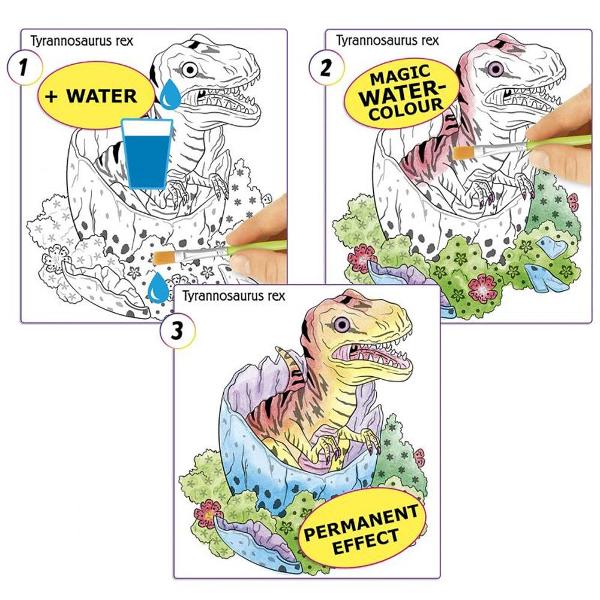 Carte de colorat cu apa cu 15 planse fantastice Treci cu pensula uda peste pagini si vezi cum apar culorile ca prin magie