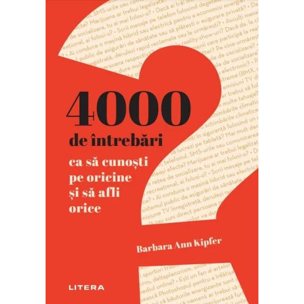 Descoper&259; 4 000 de moduri prin care po&539;i ajunge s&259; afli lucruri noi despre oameni pe care credeai c&259; îi cuno&537;ti &537;i – cine &537;tie – poate &537;i despre tine însu&539;iCe s-a întâmplat cu arta conversa&539;iei În aceast&259; epoc&259; a tehnologiei &537;i a internetului a întâlnirilor rapide &537;i a SMS-urilor laconice am uitat oare s&259; leg&259;m rela&539;ii 