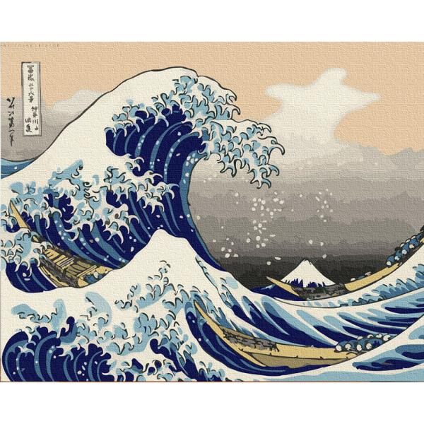 Set pictura pe numere panza Marele val de la Kanagawa Hokusai 40x50 cmDimensiuni 40 x 50 x 15 cmMaterial panza 70 poliester  30 bumbac vopseluri acriliceCauti un mod original de a-ti petrece timpul acasa fara sa te plictisesti Porneste intr-o noua aventura si creaza si tu acest tablou in culori calde cu titlul Marele val de la Kanagawa Hokusai 40x50 cm cu ajutorul materialelor incluse in acest set de pictura 