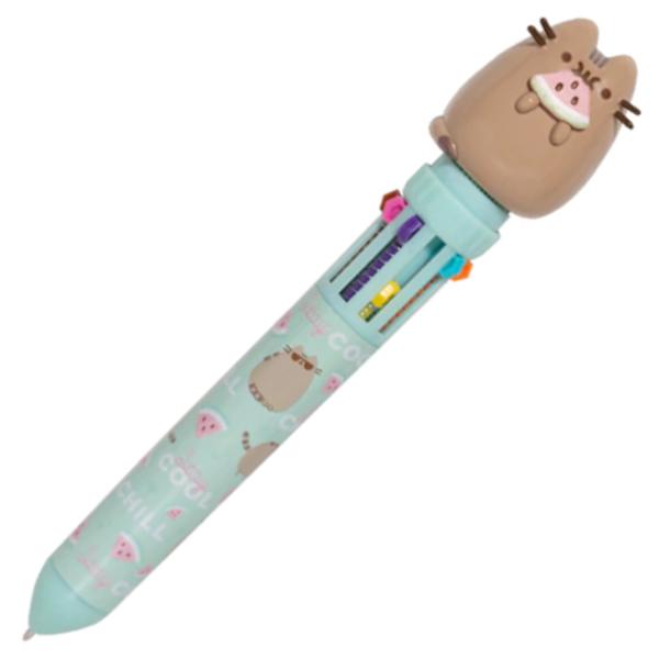 Pix Pusheen Foodie cu 10 culori si topper 3D din PVCPix 10 culori Dispunand de un topper in forma de Pusheen acest stilou contine 10 culori intr-un singur stilou perfect pentru a adauga un pic de culoare notelor si doodle-urilor tale Fii primul care detine acest pix minunat din noua colectie „Pusheen” de anul acestaCulori 10 culori diferite de cerneala inclusiv negru albastru deschis albastru inchis galben roz portocaliu maro verde rosu si violetbr 