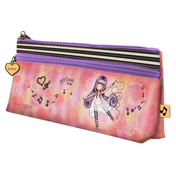 Penarul cu buzunar Gorjuss Melodies Little Dancer&nbsp;este confectionat din materiale rezistente si durabile inchiderea este cu fermoar cu cheite metalice in forma de inimioare&nbsp;Penarul&nbsp;poate fi folosit atat de catre scolari cat si de adulti poate fi un bun organizator pentru instrumentele de scris cat si pentru farduriPenarul cu buzunar Gorjuss Melodies Little Dancer&nbsp;are un compartiment mare si un buzunar 