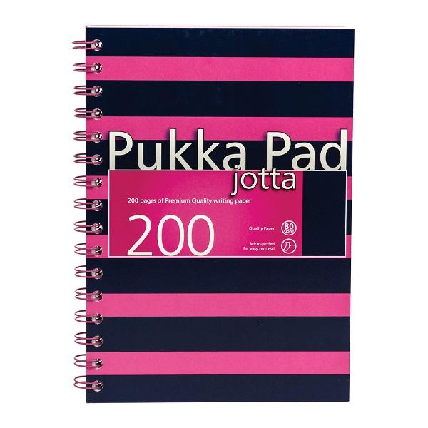 Caiet cu spirala Pukka Pads Jotta Navy A5 dictando roz 200 pagini